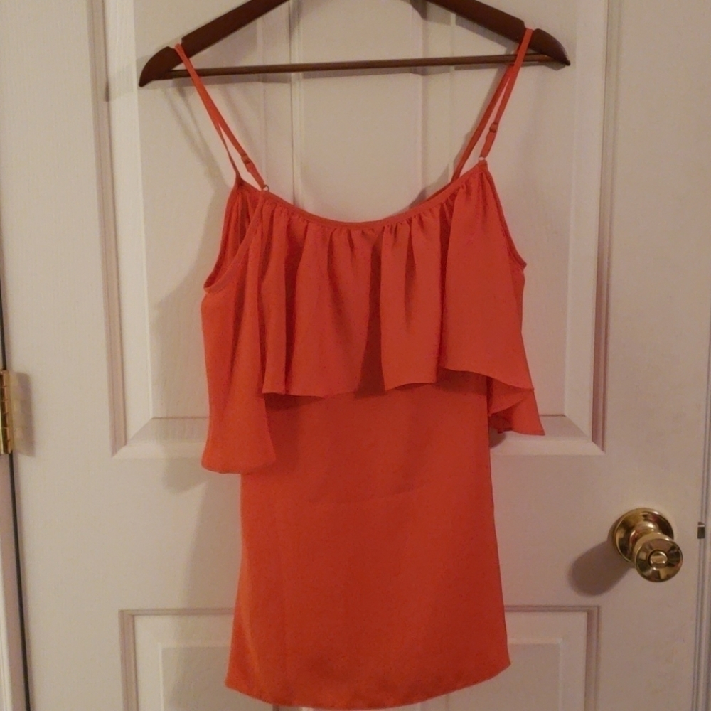 Boston Proper Cold Shoulder Ruffle Top - Picture 4 of 10